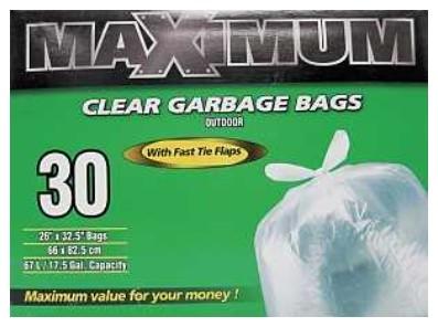 MAXIMUM Garbage Bag Clear 17L