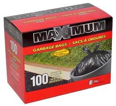 MAXIMUM Garbage Bag 67L Black 100pk