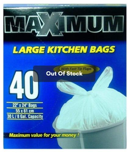 MAXIMUM Garbage Bag White 40pk