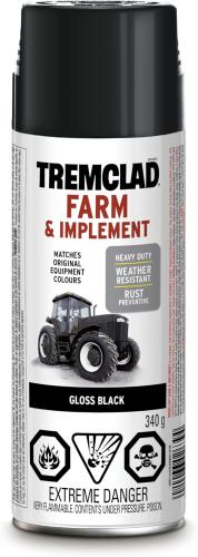 Tremclad Farm & Implement Paint Gloss Black 340g
