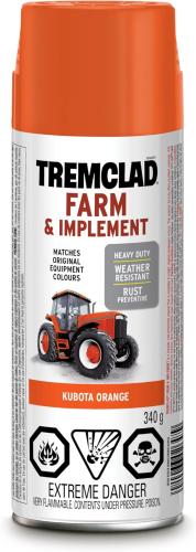 Tremclad Farm & Implement Paint Kubota Orange 340g