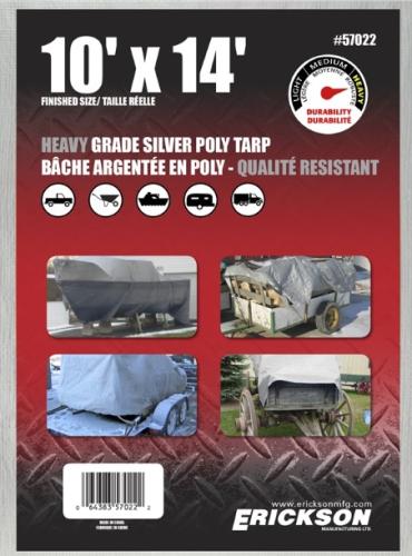 10' X 14' Silver Poly Tarp