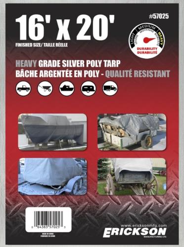 16' X 20' Silver Poly Tarp