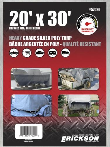 20' X 30' Silver Poly Tarp