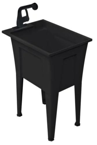 Utility Sink with Faucet - Black