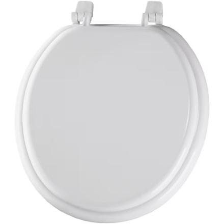Wood Toilet Seat - Round White