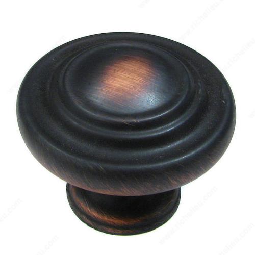 Traditional Metal Knob Brushed Oil Rubbed Bronze 1-11/32"