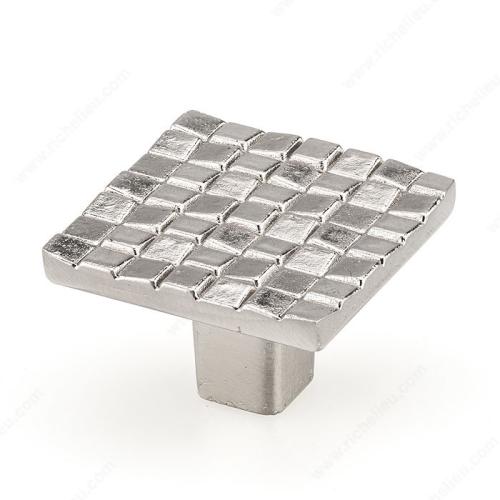 Modern Metal Knob Brushed Nickle 32mm