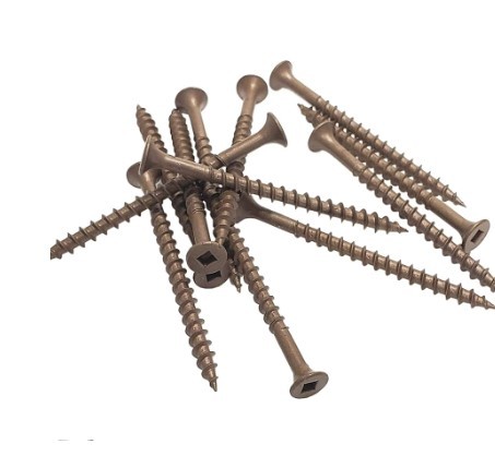 Reliable Fasteners Treated Wood Deck Screws - Brown Ceramic - Steel - Bugle Head - #8 2" (100pack)