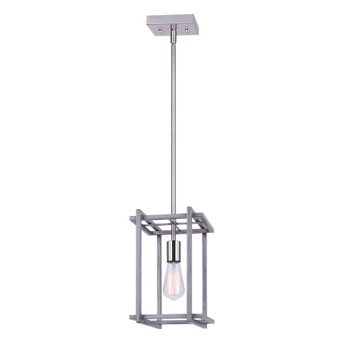 CARLI PENDANT 1LT 60W 7" BR.NKL/BR.D.GREY