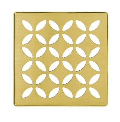 SCHLUTER Kerdi-Drain Grate Kit 4" - Brushed Classic Gold