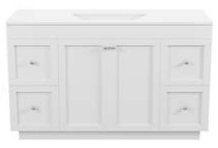 Vanity 48" X 18" White With Sink And Countertop - Soft Close Doors/Drawers