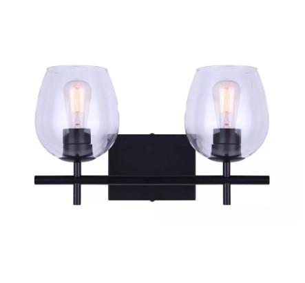 CANARM Cain 2-Light Vanity Fixture - Matte Black
