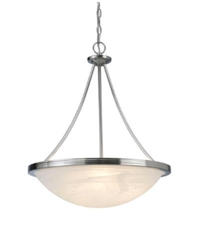 CANARM Alabaster Chandelier  3 Light - Brushed Nickel
