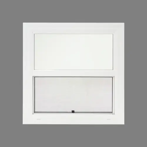 2020 SH White Vinyl Single Hung Window 23.5" x 23.5" | Low-E Over Obscure Glass + Screen | Flush Fin