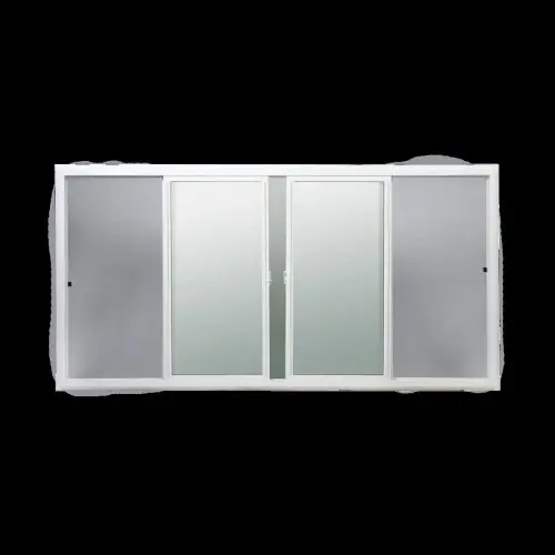 8050 XOX White Vinyl Sliding Window 95.5" x 59.5" | Low-E Over Clear Glass + Screen | Flush Fin