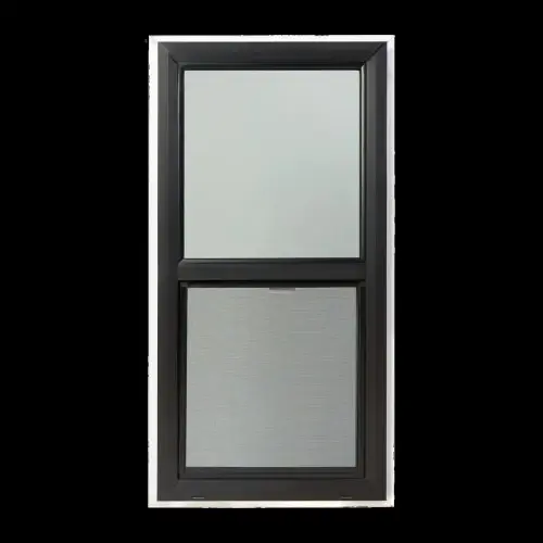 2040 SH Black/White Vinyl Single Hung Window 23.5" x 47.5" | Low-E Over Clear Glass + Screen | Nail-On