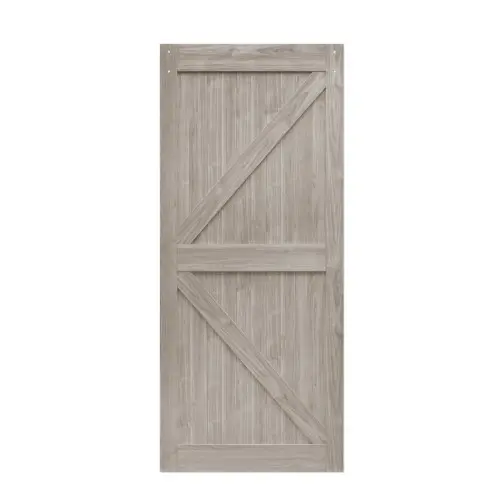 42" X 84" K FINISHED SILVER OAK BARN DOOR SLAB ONLY W/HOLES