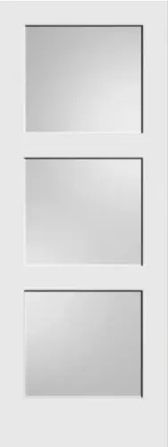 2668 1503 Primed Square Sticking 3-Lite Satin Etch Interior Door Slab 30" x 80"