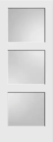 3068 1503 Primed Square Sticking 3-Lite Satin Etch Interior Door Slab 36" x 80"