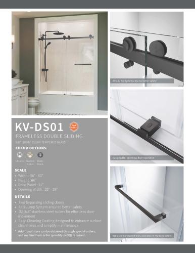 Bathtub door black 56-60"W x 66"H Clear glass