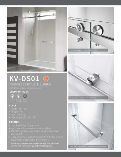 Shower door chrome 56-60"W x 76"H Clear glass