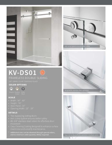 Shower door brushed nickel 56-60"W x 76"H Clear glass