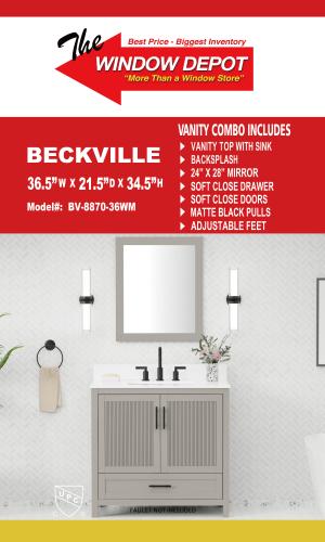 Beckville 36.5 Wx 21.5DX 34.5HBeige Finish With Mirror