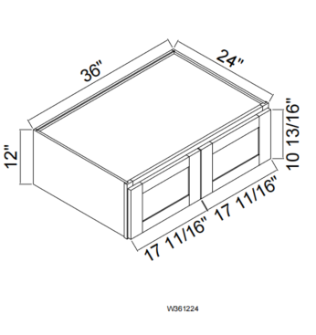 W361224 WALL 36"Wx12"Hx24"D-2 Doors OAK SHAKER