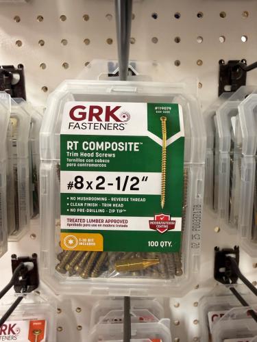 GRK #8x2-1/2" RT/Comp Screws (100/bx) T-10 Bit