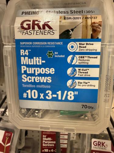 GRK R4 #10x3-1/8" Pheinox S.S. (305) (100/box) T-25 Bit