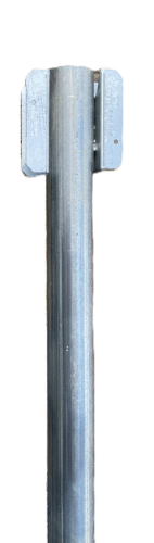 1-5/8" Round Metal Fence Post x 8' w/ Brackets on both sides 2-rows (2-rail)