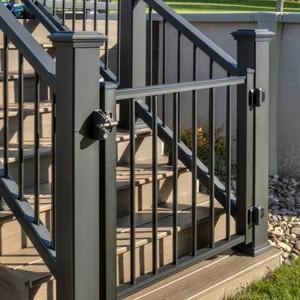 36" up to 48" wide Signature Gate Kit w/ Square Black Balusters