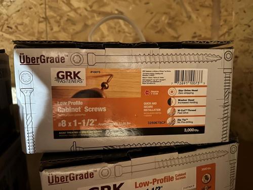 Grk #8x1-1/2" Low profile cabinet screws (window) Bulk Box