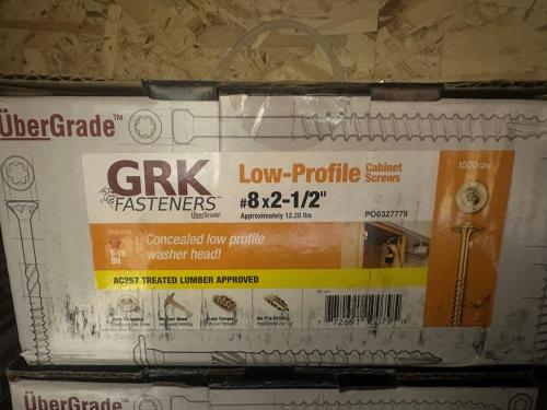 G10079 Grk #8x2-1/2" Low profile cabinet screws (window) Bulk Box