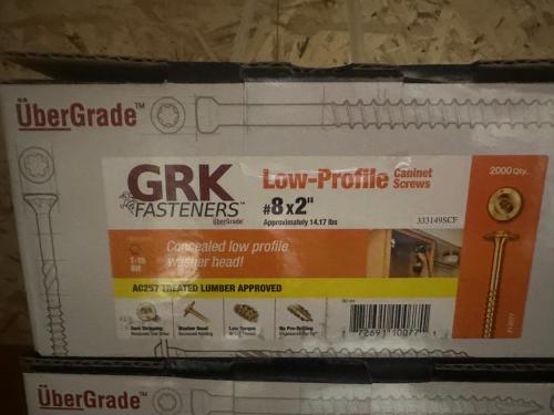 G10075 Grk #8x1 3/4" Low profile cabinet screws (window) Bulk Box