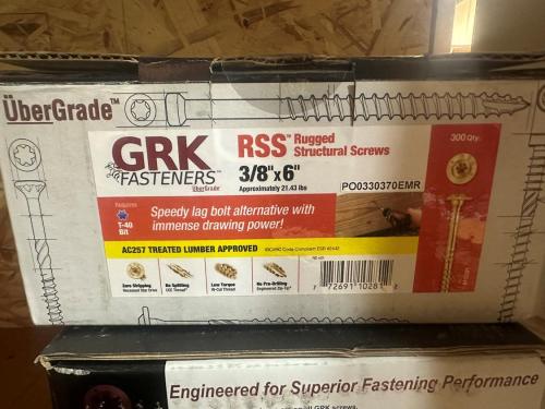 3/8"x6" GRK Lag Screws (300ct) Bulk Box