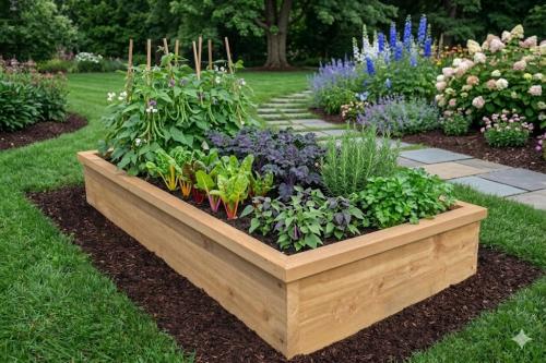 3'X6' CEDAR RAISED GARDEN BED 2X4 RIM