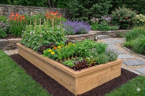 3'X8' CEDAR RAISED GARDEN BED  2X4 RIM