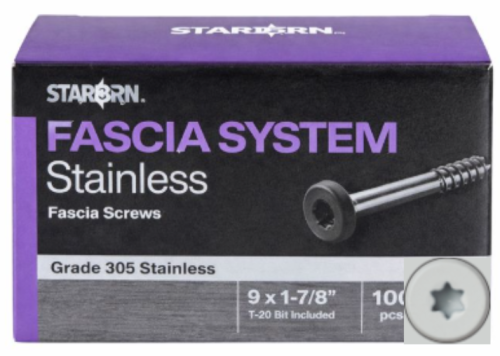 #39 (White) Starborn Stainless Steel Fascia Screws 100ct