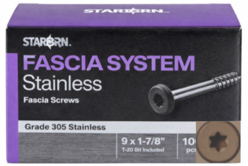 #54 (Warm Gray) Starborn Stainless Steel Fascia Screws 100ct