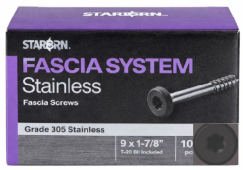 #55 (Slate Gray) Starborn Stainless Steel Fascia Screws 100ct