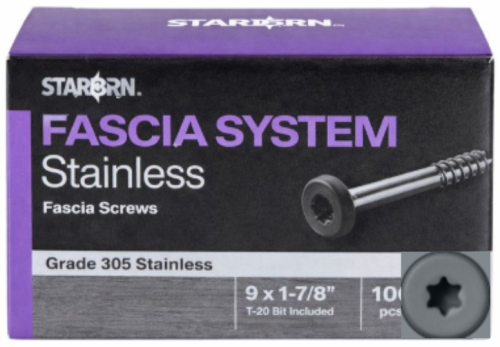 #56 (Foggy Wharf/Raineer) Starborn Stainless Steel Fascia Screws 100ct