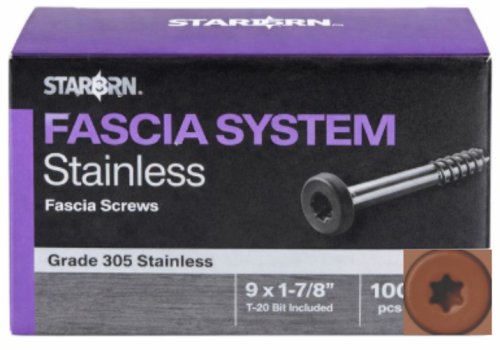#63 (Buckskin) Starborn Stainless Steel Fascia Screws 100ct