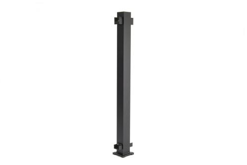 Signature 2.5"x37" LINE Post Black Aluminum Surface Mount Post w/ Base (Cap & Skirt Included)