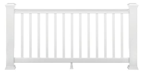 8'x36" Select Horizontal T-Rail Kit White w/ Square Composite White Balusters (Includes: Top & Bottom Rail, Mounting Brackets, And Balusters) Acutal: 96"