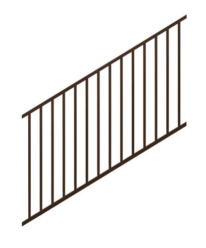Enhance 42"x8' STAIR Black Pre-Fab Steel Panel