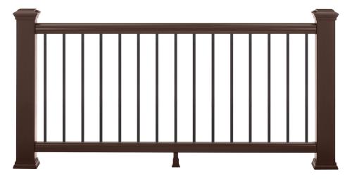 8'x36" Transcend Rail Kit, Vintage Lantern Horizontal w/ Black Round Balusters (Top & Bottom Rail, Mounting Hardware, and Balusters Included)