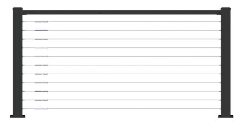 36"x18' SS Cable Rail Panel - Horizontal Signature X-Series