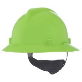 V-Gard Slotted Full-Brim Hat, Bright Lime Green, w/Fas-Trac III Suspension